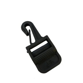 Akasztó műanyag 25 mm hevederhez fekete EVA 