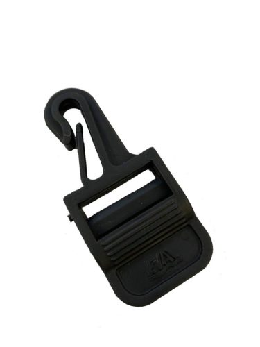 Akasztó műanyag 25 mm hevederhez fekete EVA 