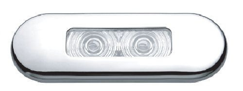 Kabinfény 2 leddel fehér rozsdamentes kerettel EVA