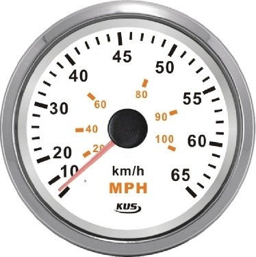 Tachometr KUS 35 MPH z nerezové oceli-černý