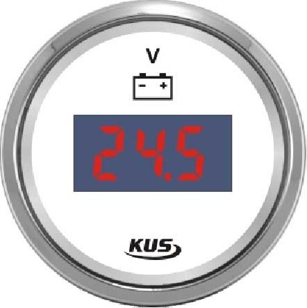 Voltmetr digitální KUS 8-32 V nerezová ocel-černý