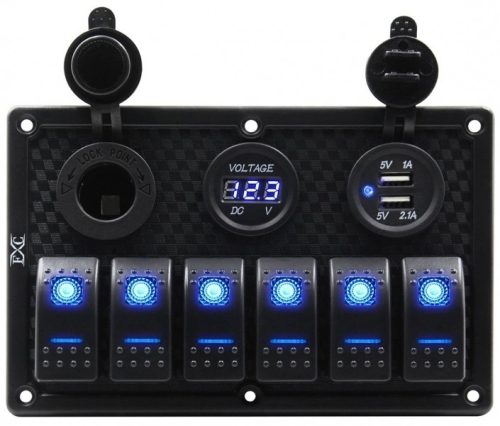 Přepínací panel 6 jednotek Únik USB. Tenzometrický snímač