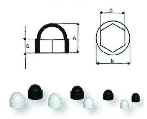 Csavarfej takaró elem fekete 19 mm EVA