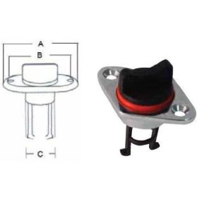 Fenékvíz leeresztő dugó műanyag/nikkel EVA