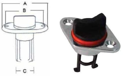 Fenékvíz leeresztő dugó műanyag/nikkel EVA