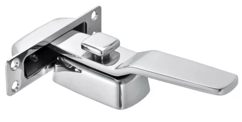 Zár inox nyomógombos süllyesztett 166 x 73 mm EVA