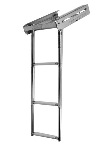 Lodní žebřík 3-stupňová teleskopická plošina z nerezové oceli pod