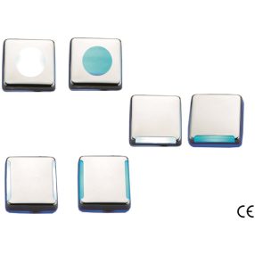   Kabinové světlo modré 9 LED čtvercové oboustranné ABS/nerezová ocel 45 mm