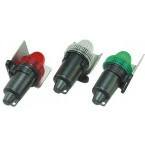   Kulatá LED dioda, bílá a boční zeleno-červené světlo, sada baterií