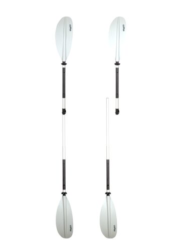 Pádlovací kajak s nastavitelným hliníkovým pádlem bílý 210-240 cm SCR