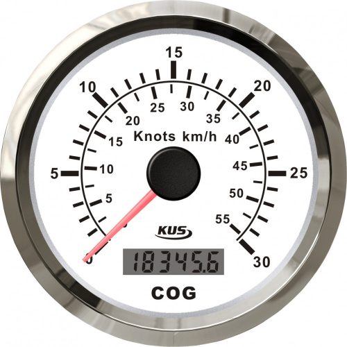 Tachometr KUS 60 MPH bílý GPS