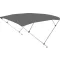Bimini střecha dvojitý rám tmavě šedá 225x150-170x129 cm