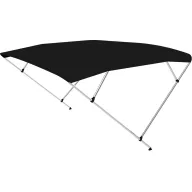 Bimini střecha dvojitý rám černá 225x190-210x129 cm