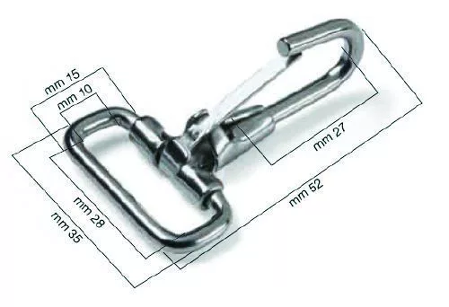 Ponyva akasztó inox karabíneres 28 mm EVA