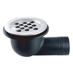 Lefolyó könyök kupakkal inox/műanyag EVA