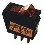 Červeně podsvícený kolébkový spínač 15A 12V