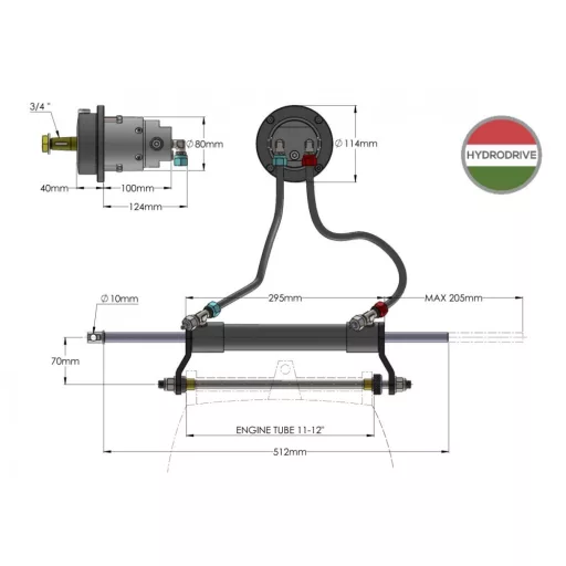 Hydraulické řízení až do výkonu 75 koní Hydrodrive MF75W