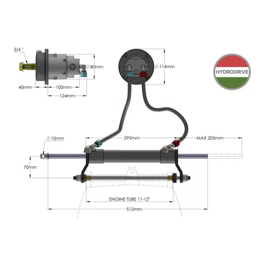 Hydraulické řízení do 90 koní Hydrodrive MF90W